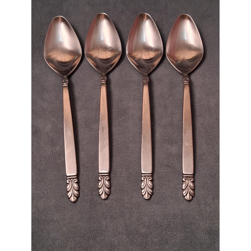 International Silver Norse Soup Place Spoons (4) Stainless Modernist